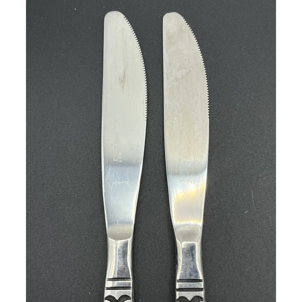 Set Of 10 Ekco Eterna‎ Montalo MCM Stainless Steel Flatware Dinner Knives Japan